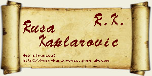 Rusa Kaplarović vizit kartica